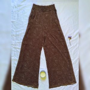 H&M Brown Printed Wide Leg Pants